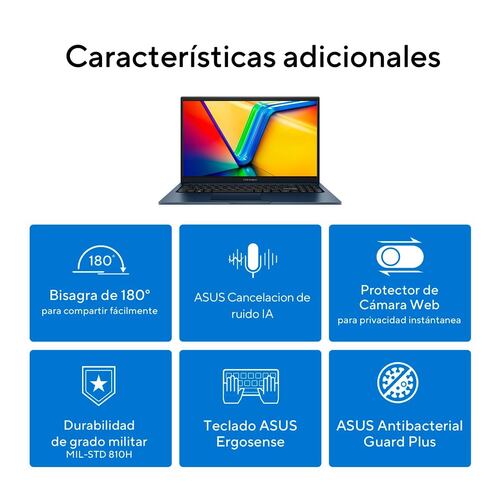 Laptop ASUS VivoBook 14 Pulgadas X1404ZA-NK090W Ci7 1255U 16G 512G Azul