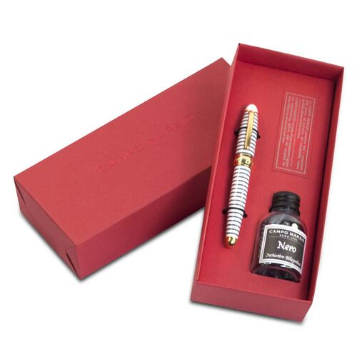 Set Pluma Fuente + Tinta Campo Marzio blanco