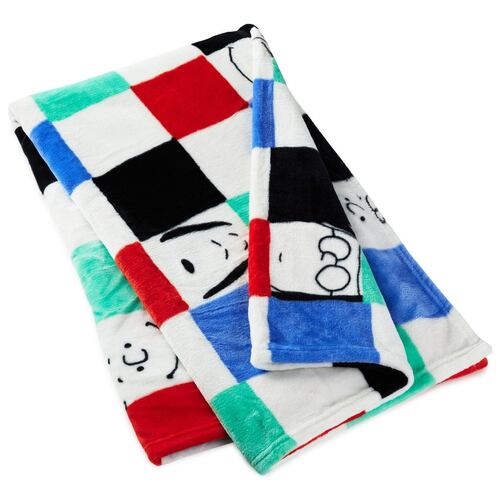 Manta a Cuadros de Diversos Colores diseño de Snoopy