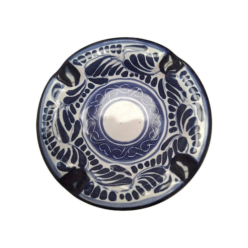Cenicero en Talavera Azul de 13 cm Arte Cruz