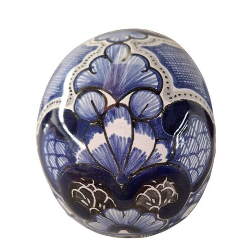 Figura Decorativa en Talavera Calavera Grande Arte Cruz