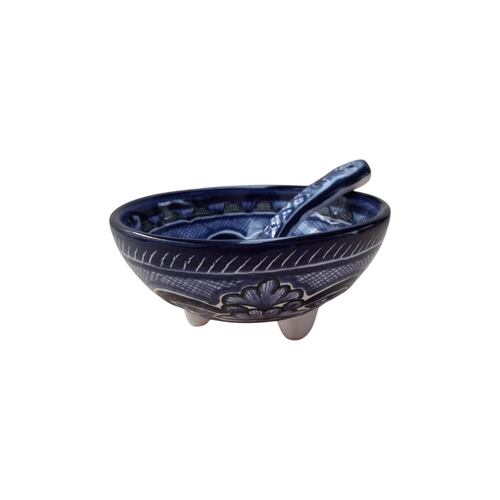 Molcajete en Talavera Azul Arte Cruz