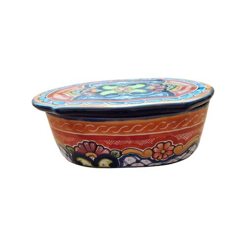 Alhajero en Talavera Ovalado Multicolor Arte Cruz