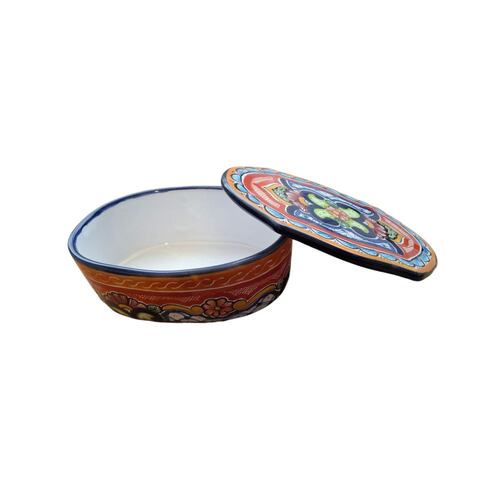 Alhajero en Talavera Ovalado Multicolor Arte Cruz
