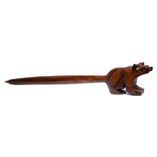 Bolígrafo con oso de madera - Artesanía