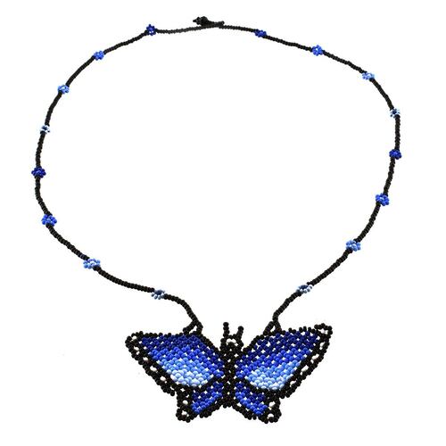 Collar mariposa chaquira multicolor