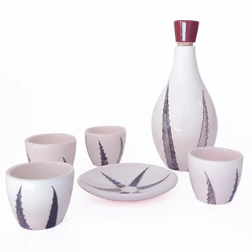 Set Mezcalero Jarra y Plato C/4 Vasos