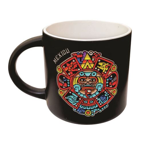 Taza Cerámica Ammy Diseño Artesanal Tonatiuh 16oz