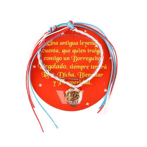 Pulsera borrego hilos multicolor plana