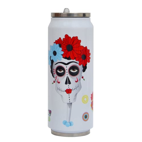 Termo doble capa de acero con popote 500 ml La-klo