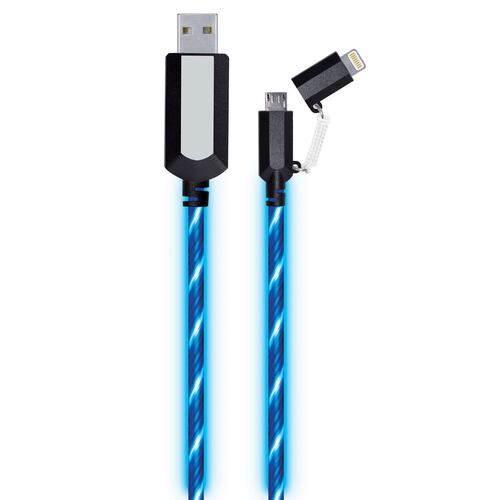Cable Lightning Micro USB Azul Visible
