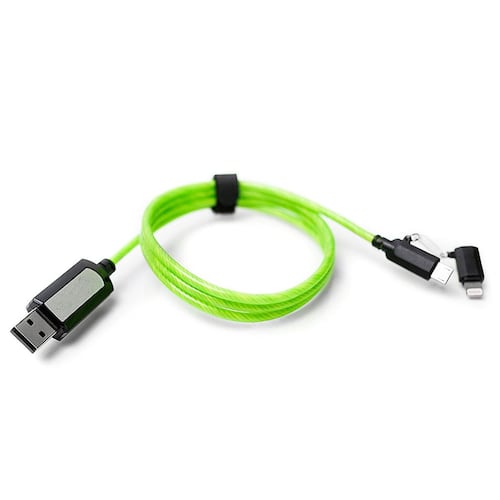 Cable Lightning MicroUSB Verde Visible