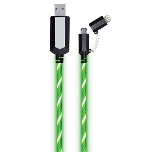 Cable Lightning MicroUSB Verde Visible
