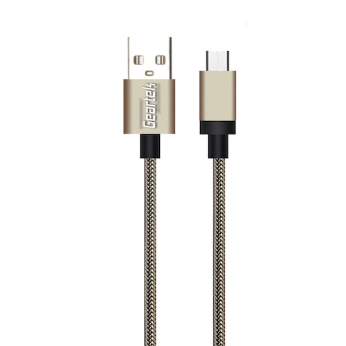 Cable USB Nylon Tejido Negro/Dorado