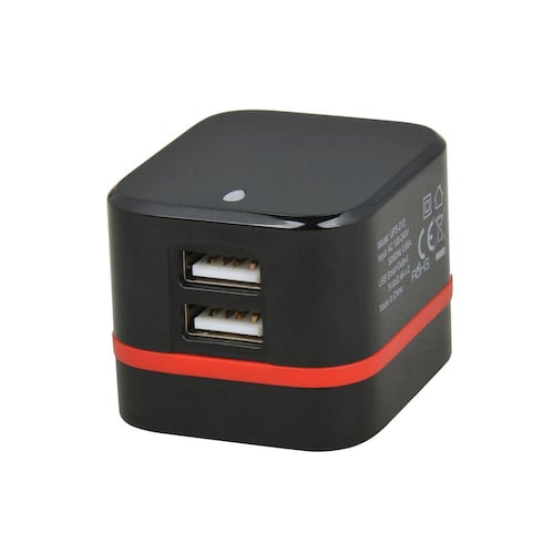 Cargador Viaje 2 Puertos USB Y Conector Abatible
