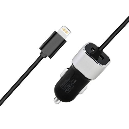 Cargador de Auto Lightning Negro Geartek