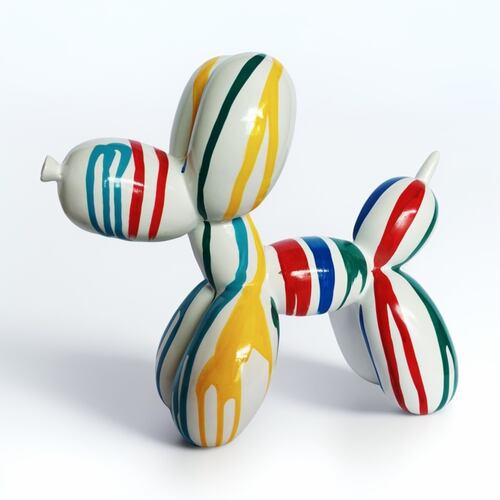Figura Decorativa SHENZHEN DEW de Perro Globo Blanco con Colores