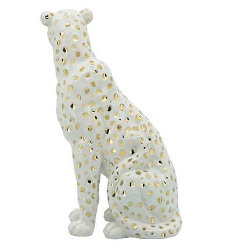 Leopardo blanco con dorado