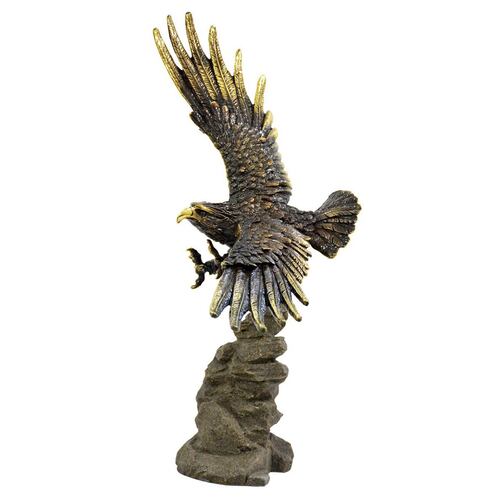 Águila alas extendidas de 42 cm bronce antigüo