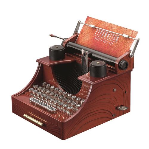 Figura máquina para escribir caja musical