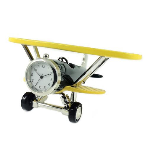 Reloj avión amarillo