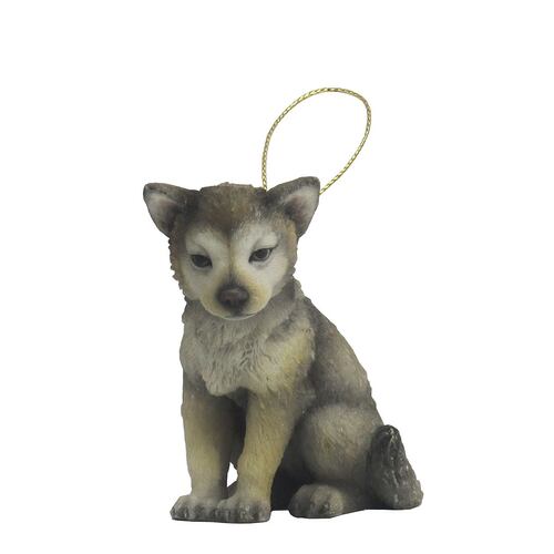 Ornament - wolf (with gold string)