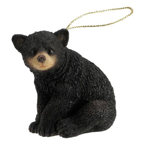 Ornament - black bear (with gold st