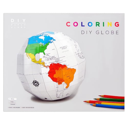 Paper globe coloring  white