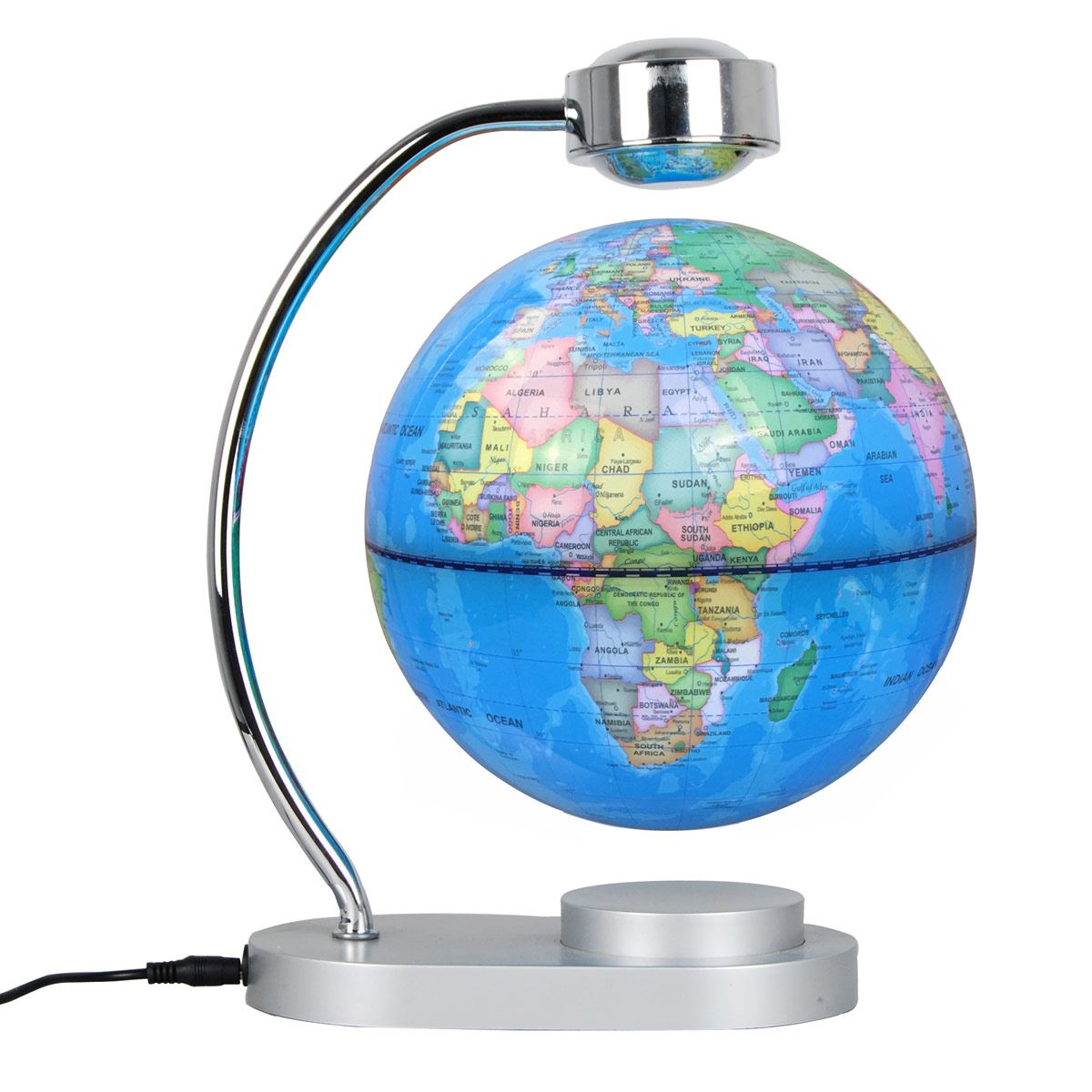 Mappamondo Magnetico Fluttuante Globex Con Luce LED – Terra Rotante, Effetto 3D