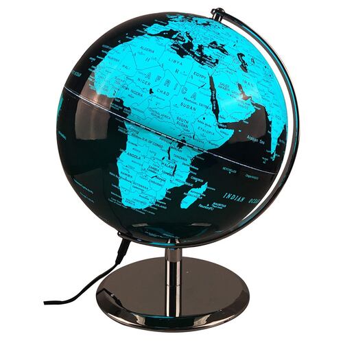 Globo negro y verde con base y diámetro de 20 cm