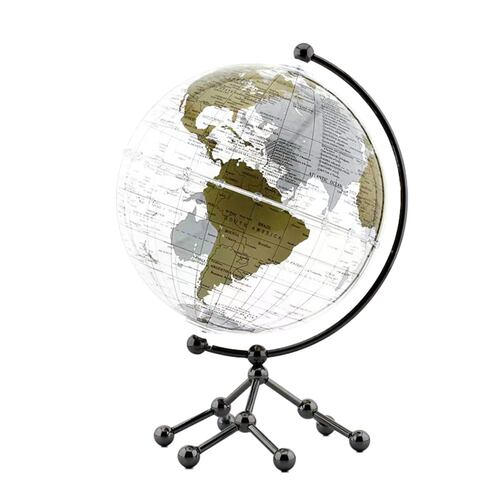 Globo Terráqueo WIN WIN Transparente con Mapa Dorado
