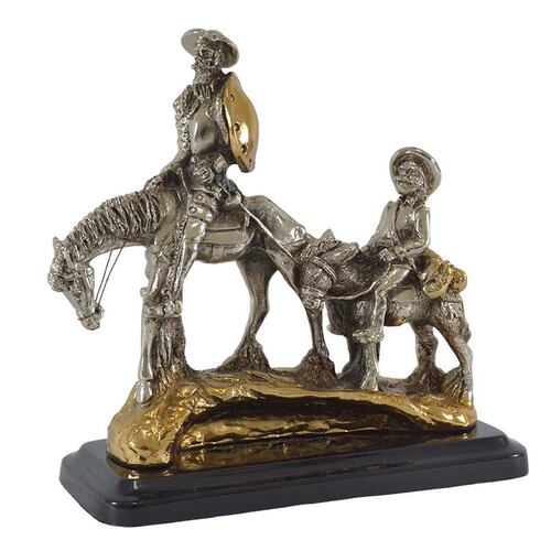 Figura don Quijote y Sancho panza cabalgando
