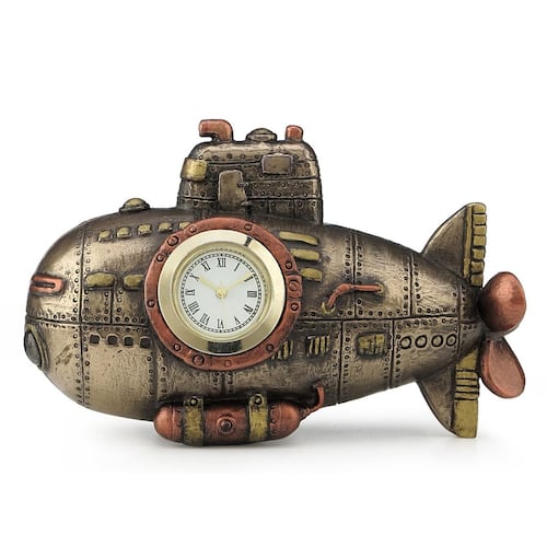 Figura decorativa de un submarino reloj