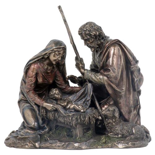 Figura Jesús, María y José con Cordero