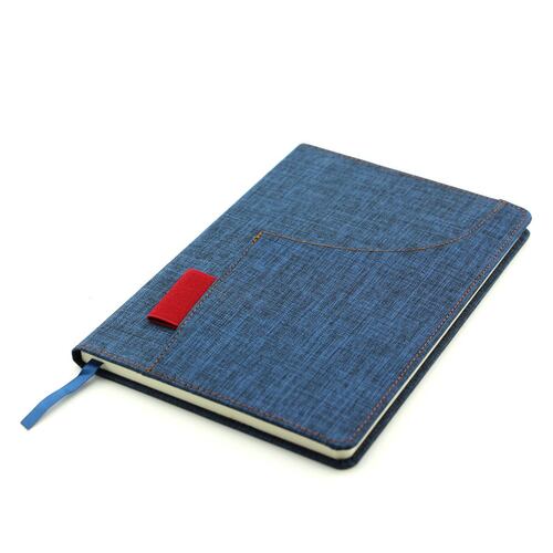 Cuaderno de tela azul