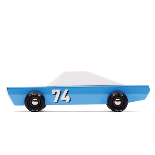 Coche de madera Racer azul Blu-74