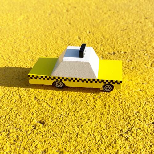Coche de madera Candy car taxi amarillo