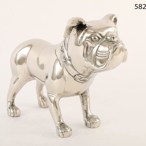 Figura Diseño Perro Decorativo de Aluminio Niquelado