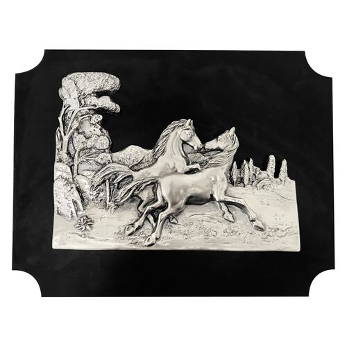 Figura caballo retozando Torogoz niquel