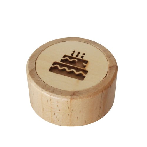 Caja musical de madera circular