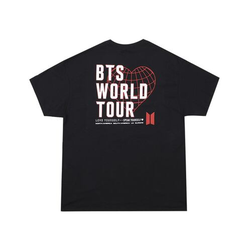 Camiseta BTS Heart Globe Tour Mundial 2019 negro/ BTS Heart Globe World Tour 2019 BLK T