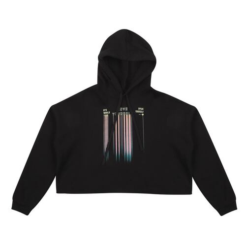 Sudadera con capucha [negra] corta BTS huella de Love Yourself / BTS Love Yourself Trails Crop Hoody [Black]
