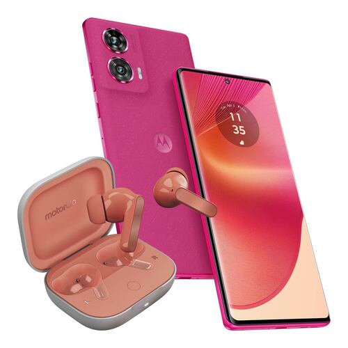 Celular Motorola Edge 50 Fusion 5G 256GB Color Rosa R6 (Telcel) + Moto Buds