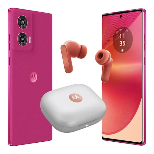 Celular Motorola Edge 50 Fusion 5G 256GB Color Rosa R6 (Telcel) + Moto Buds