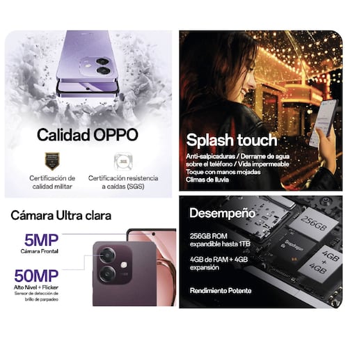 Celular Oppo A40 256GB Café Telcel R3