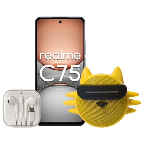 Realme C75 256GB Negro Telcel R9 + Bocina Realmeow + Audífonos