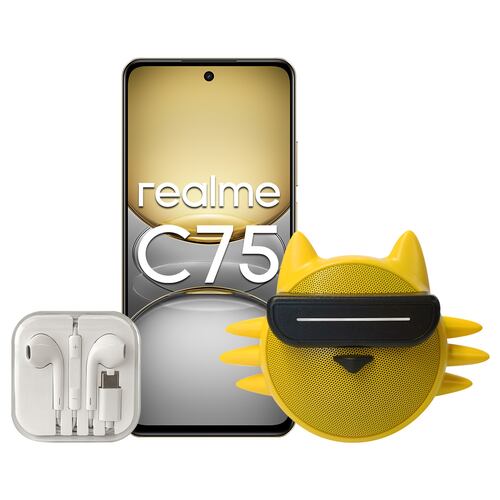 Realme C75 256GB Dorado Telcel R9 + Bocina Realmeow + Audífonos