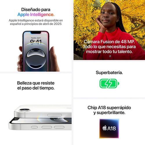iPhone 16e 256GB Blanco Telcel R9