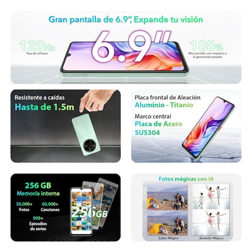 ZTE Blade V70 Max 256GB Gris Telcel R9
