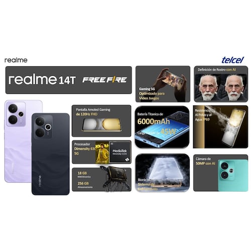 Realme 14T 5G 256GB Morado Telcel R9